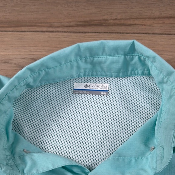 Columbia Men's Tamiami II Aqua Teal Short Sleeve Shirt - Picture 5 of 13